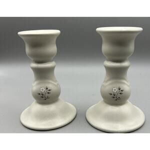 Candlesticks 2 Pfaltzgraff Heirloom Taper 4.75" Tall 3.25" Diameter Vintage